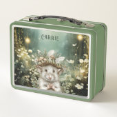 Bezauberte Forest Gnome Hütte Metal Lunchbox (Rückseite)