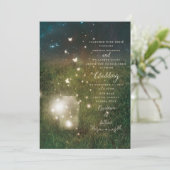 Bezauberte Forest Mason Jar Rustic Wedding Card Einladung (Stehend Vorderseite)