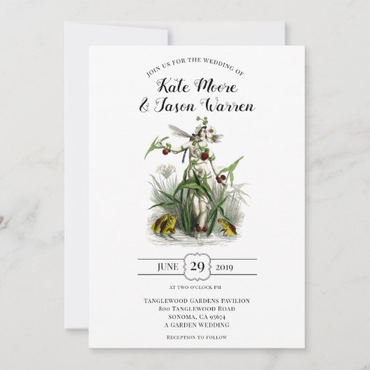 Bezauberte Garden Burgundy Green Wedding Einladung (Vorderseite)