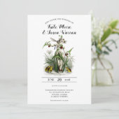 Bezauberte Garden Burgundy Wedding Einladung (Stehend Vorderseite)