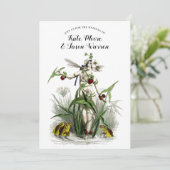 Bezauberte Garden Burgundy Wedding Einladung (Stehend Vorderseite)