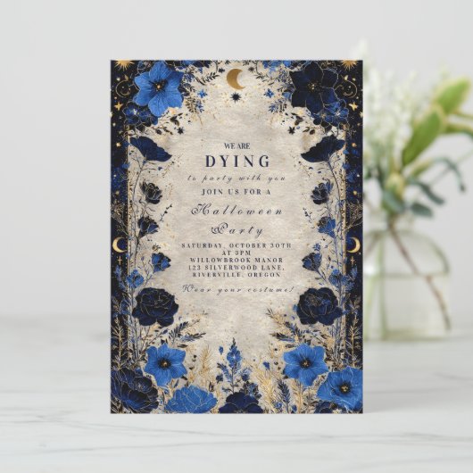 Bezauberte gotische Mondlicht-Feier Einladung (Stehend Vorderseite)