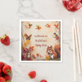 Bezauberte Herbstwaldtiere der Fantasie Serviette (Beispiel)