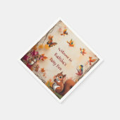 Bezauberte Herbstwaldtiere der Fantasie Serviette (Ecke)