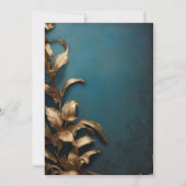 Bezauberte Hochzeit der Blauen und Goldmedaille Einladung (Rückseite)