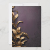 Bezauberte Hochzeit der lila und goldenen Masquera Einladung (Rückseite)