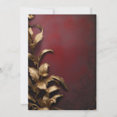 Bezauberte Hochzeit der Roten und Goldmedaille Einladung (Rückseite)