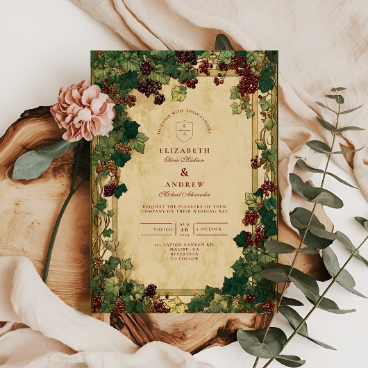 Bezauberte Hochzeit von Ivy Greenery Einladung