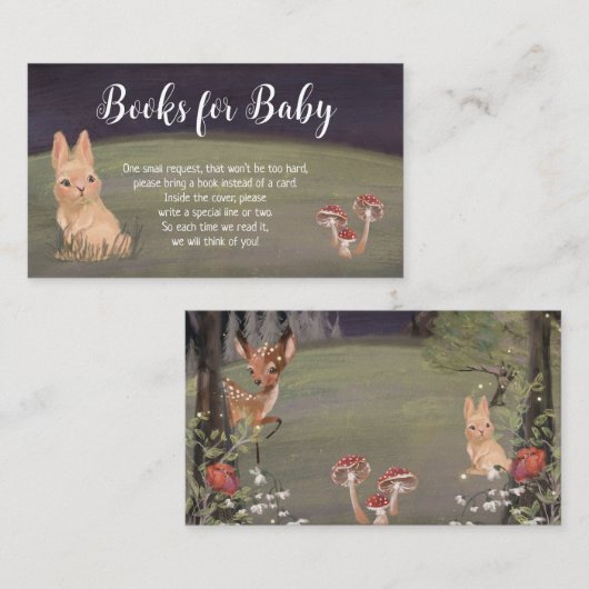 Bezauberte Holzbücher für Babyduschkarte Begleitkarte (Vorne/Hinten)