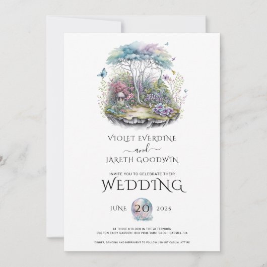 Bezauberte Holzlandfest-Hochzeit Einladung (Vorderseite)