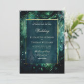 Bezauberte Imitate aus dem Wald Gold Frame Elegant Einladung (Stehend Vorderseite)