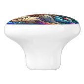 Bezauberte Kanine auf kosmischen Keramik-Wirbel Keramikknauf (Seitenansicht)