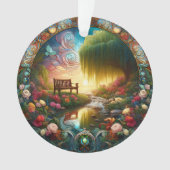 Bezauberte Kanine auf kosmischen Keramik-Wirbel Ornament (Vorderseite)