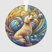 Bezauberte Kanine auf kosmischen Keramik-Wirbel Ornament (Rückseite)