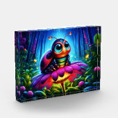 Bezauberte Ladybug weiche glühende Fantasie-Blume Fotoblock (Links)