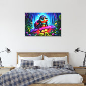 Bezauberte Ladybug weiche glühende Fantasie-Blume Leinwanddruck (Insitu (Schlafzimmer))