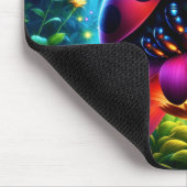 Bezauberte Ladybug weiche glühende Fantasie-Blume Mousepad (Ecke)