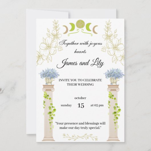 Bezauberte Liebe, feiern Sie Ihre Hochzeit Einladung (Vorderseite)