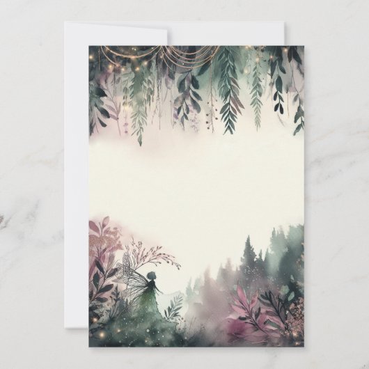 Bezauberte Mauve Fairy Hochzeit speichern Sie das  Einladung (Rückseite)