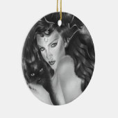 Bezauberte Miezekatzeweihnachtenverzierung Keramik Ornament (Rechts)