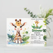 Bezauberte Minimalistisch Safari Baby-Dusche Einladung (Stehend Vorderseite)