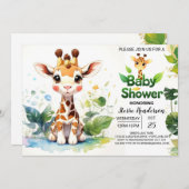 Bezauberte Minimalistisch Safari Baby-Dusche Einladung (Vorne/Hinten)
