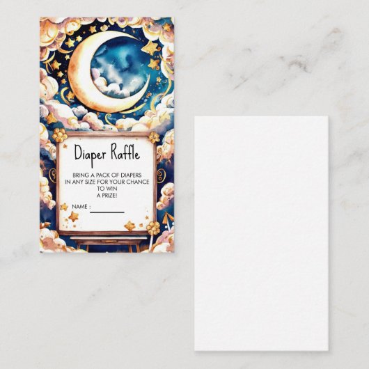 Bezauberte Moon Celestial Baby Dusche Begleitkarte (Vorne/Hinten)