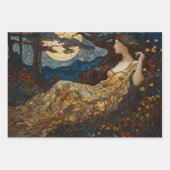 Bezauberte Moonlit Maiden Blumenmosaik Dekoupage Geschenkpapier Set (Vorderseite 2)