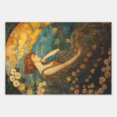 Bezauberte Moonlit Maiden Blumenmosaik Dekoupage Geschenkpapier Set (Vorderseite)