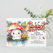 Bezauberte Mushroom Fantasy Baby Dusche Einladung (Stehend Vorderseite)