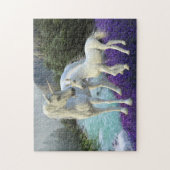 Bezauberte Mutter Unicorn und Foal Baby Puzzle (Vertikal)