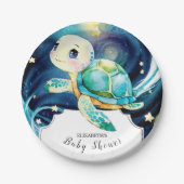 Bezauberte Niedlich Ocean Turtle Baby Dusche Pappteller (Vorderseite)