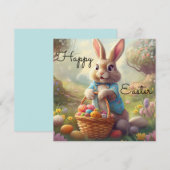 Bezauberte Ostern - Whimsical Bunny Feiertagskarte (Vorne/Hinten)