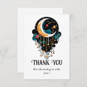 Bezauberte Pastel Stars Babydusche Dankeskarte (Vorne/Hinten)