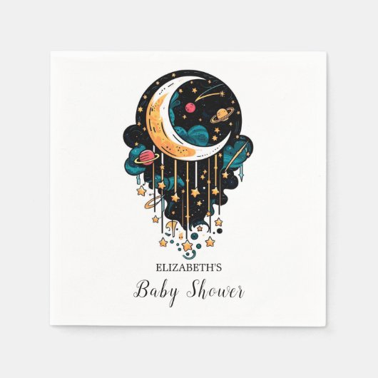 Bezauberte Pastel Stars Babydusche Serviette (Vorderseite)