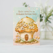 Bezauberte Pilzsaal 2 Jahre Geburtstagsparty Einladung (Stehend Vorderseite)