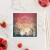 Bezauberte Red Abend Sky Stars & Foliage Wedding Serviette (Beispiel)