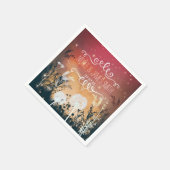 Bezauberte Red Abend Sky Stars & Foliage Wedding Serviette (Ecke)