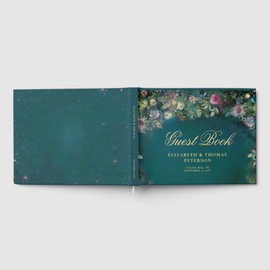 Bezauberte Rose Fairy Tale Emerald Wedding Gästebuch (Voll)