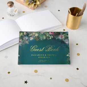Bezauberte Rose Fairy Tale Emerald Wedding Gästebuch