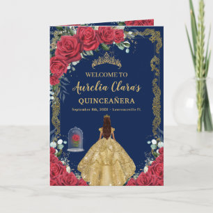 Bezauberte Rose Floral Quinceñera Orden der Verans Programm