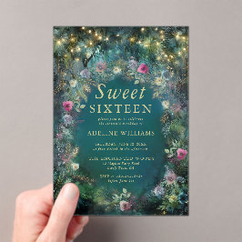 Bezauberte Rose Grünwald Land Süß 16 Acryleinladungen