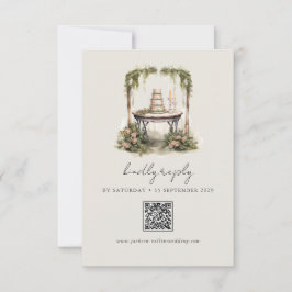 Bezauberte RSVP-Karte für den Wasserfarbenwald Boh RSVP Karte