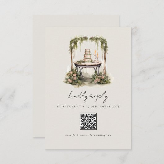 Bezauberte RSVP-Karte für den Wasserfarbenwald Boh RSVP Karte (Vorne/Hinten)