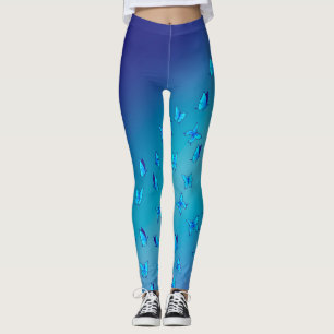 Bezauberte Schmetterlinge blaue Leggings