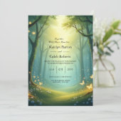 Bezauberte Sonnenlicht-Glimmer-Grove Einladung (Stehend Vorderseite)
