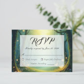 Bezauberte Sonnenlicht-Glimmer-Grove RSVP Karte (Stehend Vorderseite)