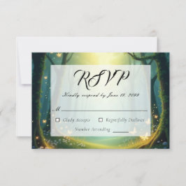 Bezauberte Sonnenlicht-Glimmer-Grove RSVP Karte