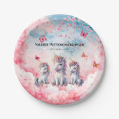 Bezauberte Unicorn Baby Shower Paper Teller (Vorderseite)