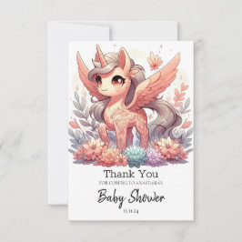Bezauberte Unicorn-Kinderdusche Dankeskarte